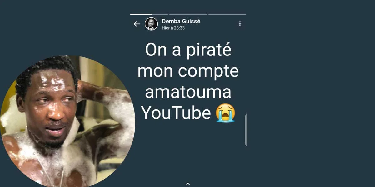 Demba Guissé se fait pirater sa chaîne Youtube.