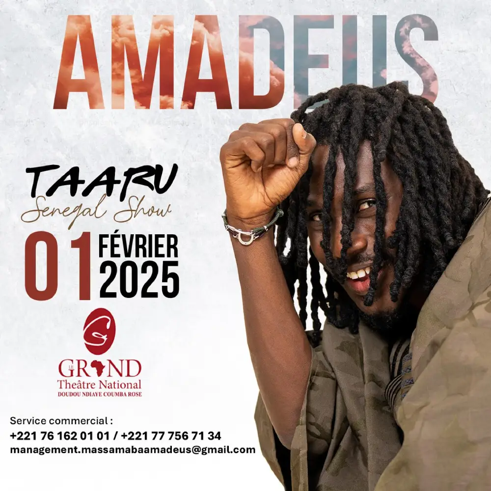 amadeuu Taaru Sénégal Show : Amadeus en concert au Grand Théâtre le 1ᵉʳ février 2025 !